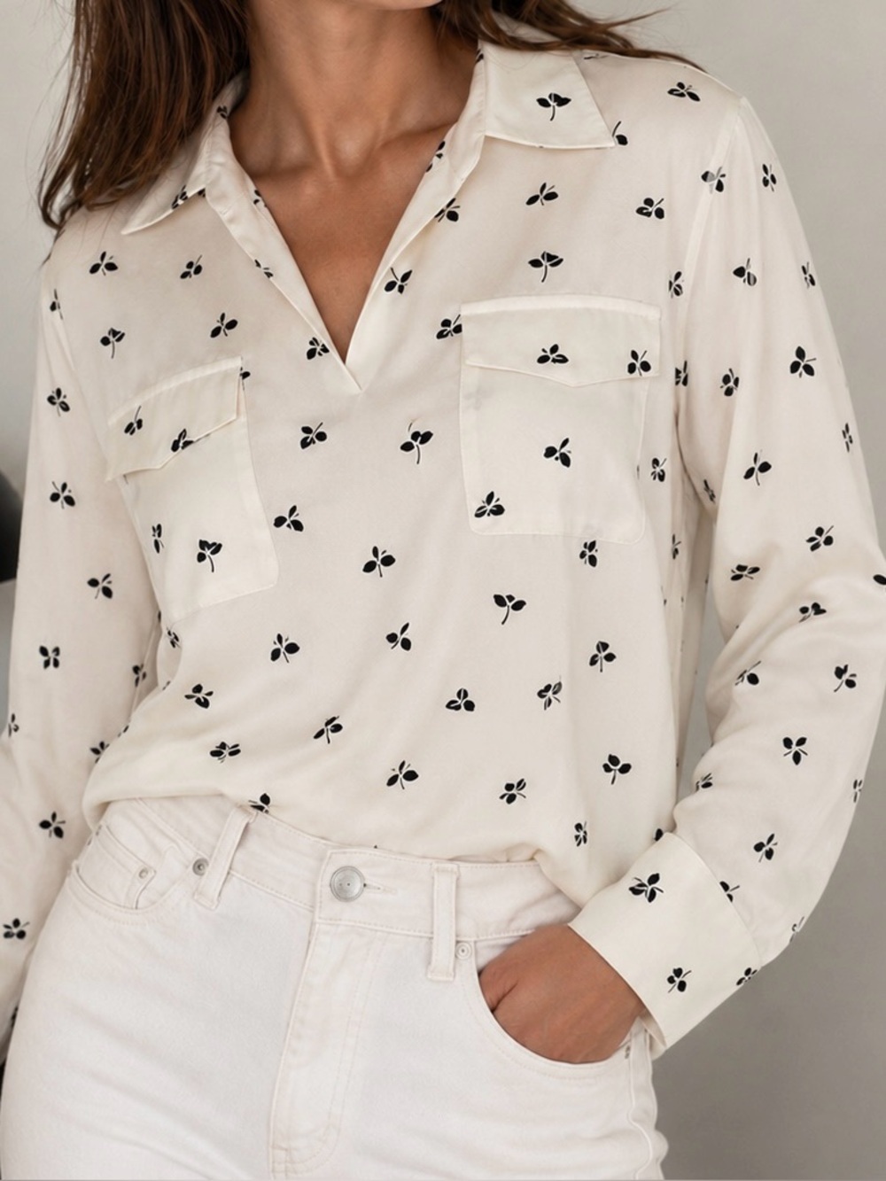Button-Front Blouse